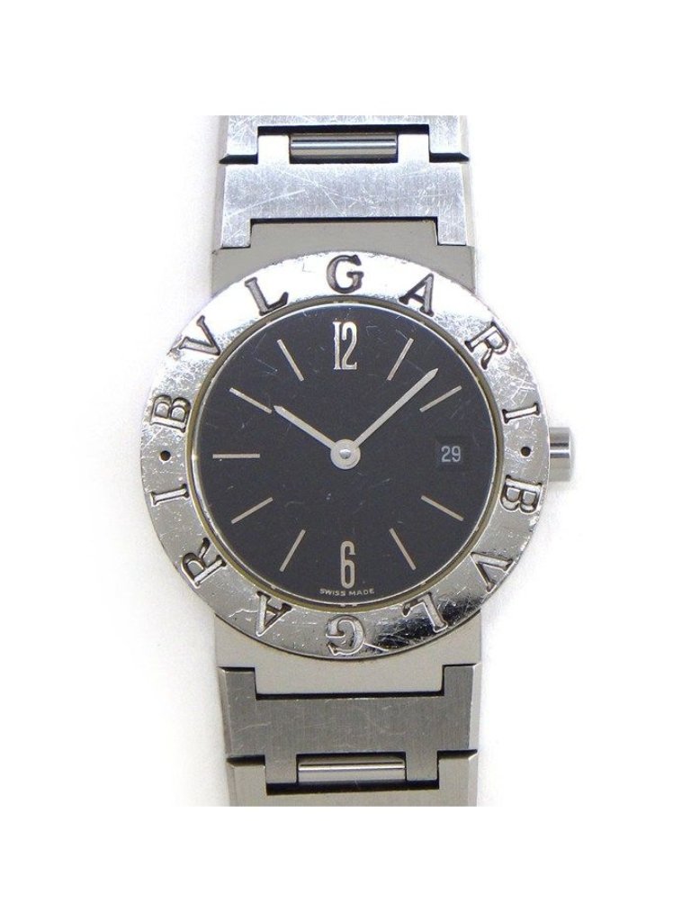 Bvlgari Watch Date Black Dial Ss Quartz Analog